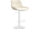 Sgabello Da Bar Regolabile - Sgabello Girevole - Comfort Ergonomico, Tessuto Resistente | Colore: Crema | Colore Base: Bianco