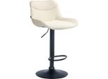 Sgabello Da Bar Regolabile - Sgabello Girevole - Comfort Ergonomico, Tessuto Resistente | Colore: Crema | Colore Base: Nero