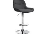 Sgabello Da Bar Regolabile - Sgabello Girevole - Comfort Ergonomico, Tessuto Resistente | Colore: Grigio Scuro, Colore Base: Cromo