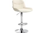 Sgabello Da Bar Regolabile - Sgabello Girevole - Comfort Ergonomico, Tessuto Resistente | Colore: Crema | Colore Base: Cromo