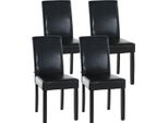 Set Di 4 Sedie Da Pranzo In Pelle Finta - Schienale Confortevole, Design Di Facile Manutenzione | Colore: Marrone | Colore Base: Nero
