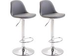 Set Di 2 Sgabelli Da Bar Moderni - Sgabello Regolabile - Altezza Regolabile, Metallo E Pelle Finta