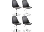 Set Di 4 Sedie Da Pranzo In Pelle Finta - Sedie - Design Moderno, Seduta Confortevole, Colore: Nero | Colore Base: Cromo