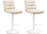 Set Di 2 Sgabelli Da Bar - Sgabello, Regolabile In Altezza, Design In Pelle Finta Con Poggiapiedi