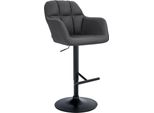 Sgabello Da Bar Regolabile In Ecopelle - Sgabello Da Bar - Massimo Comfort, Girevole A 360° | Colore: Nero | Materiale Del Telaio: Metallo Nero Opaco