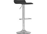 Sgabello Da Bar Regolabile Con Rivestimento In Pelle Finta - Sgabello Da Cucina Moderno - Girevole A 360° | Colore: Nero