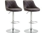 Set Di 2 Sgabelli Da Bar - Sgabelli Eleganti - Regolabili In Altezza Con Funzione Girevole A 360° | Colore: Marrone