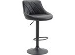 Elegante Sgabello Da Bar - Sgabello - Rivestimento In Pelle Finta, Girevole A 360°, Regolabile In Altezza | Colore: Nero | Colore Base: Nero