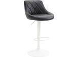 Elegante Sgabello Da Bar - Sgabello - Rivestimento In Pelle Finta, Girevole A 360°, Regolabile In Altezza | Colore: Nero | Colore Base: Bianco