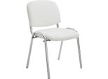Sedia Impilabile - Sedia Da Conferenza - Pelle Finta E Metallo Robusto - Impilabile Per Risparmiare Spazio | Colore: Bianco