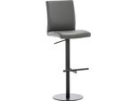Sgabello Da Bar Regolabile - Sgabello - Seduta Confortevole Con Poggiapiedi, Design Girevole A 360° | Colore Base: Nero | Colore: Grigio