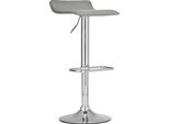 Sgabello Da Bar Regolabile Con Rivestimento In Pelle Finta - Sgabello Da Cucina Moderno - Girevole A 360° | Colore: Grigio