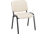 Sedia Impilabile In Pelle Finta - Sedia Per Riunioni - Seduta Comoda, Impilabile | Colore: Crema