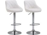 Set Di 2 Sgabelli Da Bar - Sgabelli Eleganti - Regolabili In Altezza Con Funzione Girevole A 360° | Colore: Bianco