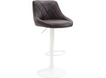 Elegante Sgabello Da Bar - Sgabello - Rivestimento In Pelle Finta, Girevole A 360°, Regolabile In Altezza | Colore: Marrone | Colore Base: Bianco