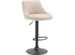 Elegante Sgabello Da Bar - Sgabello - Rivestimento In Pelle Finta, Girevole A 360°, Regolabile In Altezza | Colore: Crema | Colore Base: Nero