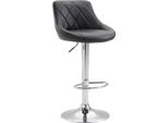 Elegante Sgabello Da Bar - Sgabello - Rivestimento In Pelle Finta, Girevole A 360°, Regolabile In Altezza | Colore: Nero | Colore Base: Cromo