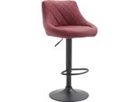 Elegante Sgabello Da Bar - Sgabello - Rivestimento In Pelle Finta, Girevole A 360°, Regolabile In Altezza | Colore: Rosso Bordeaux | Colore Base: Nero