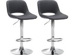 Set Di 2 Sgabelli Da Bar Neri - Sedili In Pelle Finta - Regolabili In Altezza E Girevoli A 360°