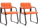 Set Di 2 Comode Sedie Per Visitatori - Sedie Per Riunioni - Lussuosa Posizione Di Seduta | Colore: Arancione