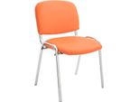 Sedia Impilabile - Sedia Da Conferenza - Pelle Finta E Metallo Robusto - Impilabile Per Risparmiare Spazio | Colore: Arancione