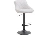 Elegante Sgabello Da Bar - Sgabello - Rivestimento In Pelle Finta, Girevole A 360°, Regolabile In Altezza | Colore: Bianco | Colore Base: Nero