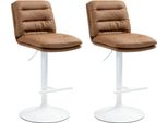 Set Di 2 Sgabelli Da Bar In Pelle Finta - Sgabelli Regolabili - Elevato Comfort Di Seduta, Design Moderno