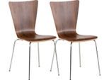 Set Di 2 Sedie Per Visitatori - Sedute Ergonomiche Impilabili - Seduta Confortevole | Colore: Noce