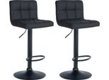 Set Di 2 Sgabelli Da Bar In Ecopelle - Sgabelli Da Cucina - Comfort Regolabile | Colore: Nero | Colore Base: Nero