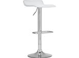 Sgabello Da Bar Regolabile Con Rivestimento In Pelle Finta - Sgabello Da Cucina Moderno - Girevole A 360° | Colore: Bianco