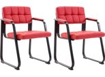 Set Di 2 Comode Sedie Per Visitatori - Sedie Per Riunioni - Lussuosa Posizione Di Seduta | Colore: Rosso