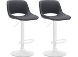 Set Di 2 Sgabelli Da Bar In Ecopelle - Regolabili In Altezza - Seduta E Schienale Confortevoli