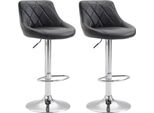 Set Di 2 Sgabelli Da Bar - Sgabelli Eleganti - Regolabili In Altezza Con Funzione Girevole A 360° | Colore: Nero