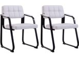 Set Di 2 Comode Sedie Per Visitatori - Sedie Per Riunioni - Lussuosa Posizione Di Seduta | Colore: Bianco