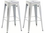 Set Di 2 Sgabelli Da Bar - Sgabelli Alti - Impilabili, Design Salvaspazio | Colore: Bianco Antico