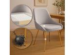 Set Di 2 Sedie Da Pranzo Moderne - Sedie In Velluto - Gambe Dorate, Particolarmente Comode E Resistenti