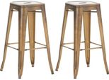 Set Di 2 Sgabelli Da Bar - Sgabelli Alti - Impilabili, Design Salvaspazio | Colore: Oro