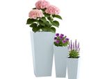 Set Di 3 Fioriere Quadrate - Design Resistente Alle Intemperie E Traspirante