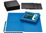 Set Di 6 Tappetini Fitness - Tappetini Protettivi - Ammortizzanti E Antiscivolo - 60 X 60 Cm - Blu