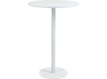 Tavolo Da Bar Rotondo - Tavolo Da Bistrot - Robusta Struttura In Metallo | Colore: Bianco/Bianco | Dimensioni: 75 Cm