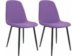 Set Di 2 Sedie Da Pranzo Viola - Sedie Assemblate - Elevato Comfort Di Seduta - Robusta Struttura In Metallo