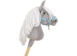 Hobbyhorse Su Un Bastone, Hobbyhorse, Fatto A Mano E Resistente - Grigio Premium - Materiale Oeko-Tex