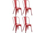 Set Di 4 Sedie Industriali In Metallo - Impilabili - Design Salvaspazio