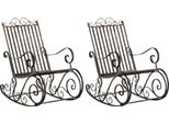 Set Di 2 Sedie A Dondolo Nostalgiche - Stile Antico - Design In Ferro