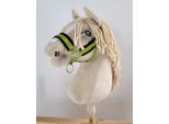 Cavezza Regolabile, Tessuto, Vestibilità Comoda - Peluche Lime/Nero Per Cavallo Da Tiro A3