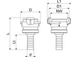 Js Schnellkupplung Mit Konter-Mu Dn15,1/2",Messing,Ktw+W270"