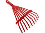Inf Rastrello Da Giardino A 9 Denti In Acciaio Con Manico Staccabile - Rosso