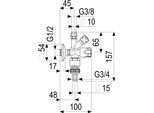 Valvola Angolare Combinata Js, Autosigillante Rb, Sv, Maniglia Di Design, 1/2", Cromo Pol"