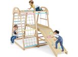 Telaio Da Arrampicata Per Interni Costway, 8 Scimmie In 1, Altalena, Rete Da Arrampicata, Scala Da Arrampicata, Corda Da Arrampicata, Roccia Da Arrampicata, Scivolo E Piattaforma, Per Bambini 1+