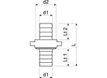 Js Ms-Schlauchverschraubung 3-Teilig,Flachdichtend,3/4"X1"""